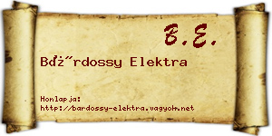 Bárdossy Elektra névjegykártya